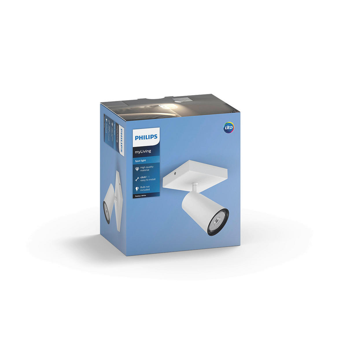 REFLEKTOR   9,2/10,2/10,2 cm            - bela, Basics, kovina (9,2/10,2/10,2cm) - Philips