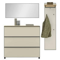 GARDEROBE 3-teilig  in 195/190/31 cm  - Eichefarben/Sahara, Design, Glas/Holz (195/190/31cm) - Dieter Knoll
