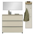 GARDEROBE 3-teilig  in 195/190/31 cm  - Eichefarben/Sahara, Design, Glas/Holz (195/190/31cm) - Dieter Knoll
