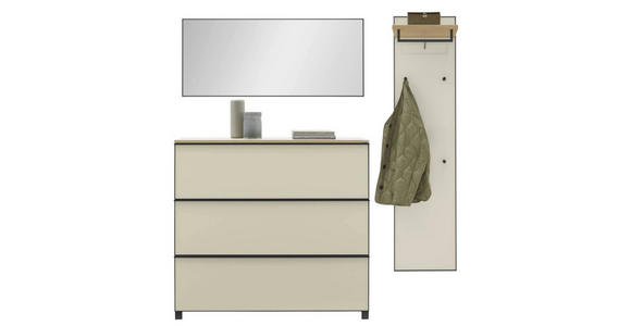 GARDEROBE 3-teilig  in 195/190/31 cm  - Eichefarben/Sahara, Design, Glas/Holz (195/190/31cm) - Dieter Knoll