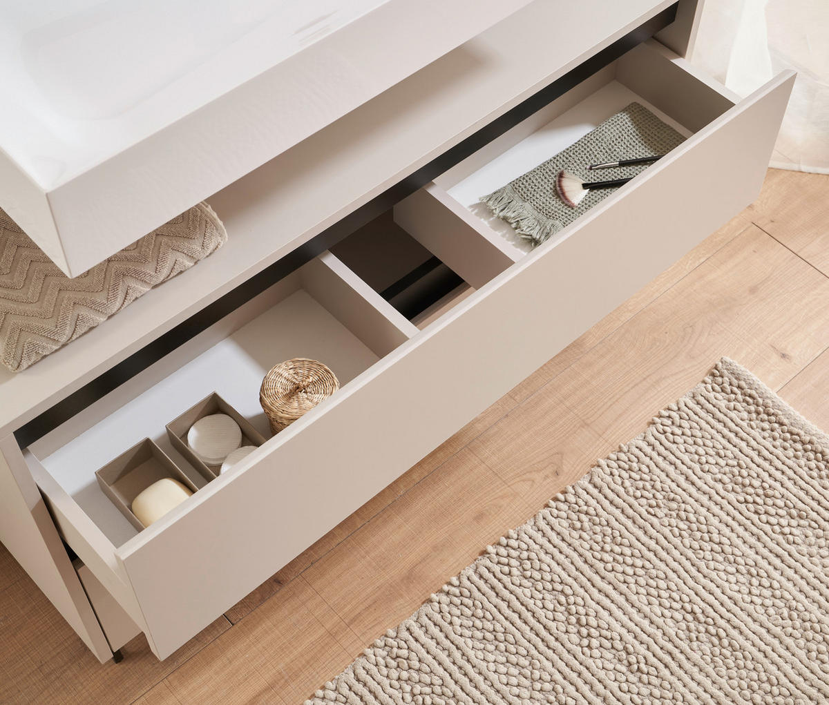 WASCHBECKENUNTERSCHRANK 100/60/36 cm  - Kaschmir/Schwarz, LIFESTYLE, Holzwerkstoff/Metall (100/60/36cm) - Xora