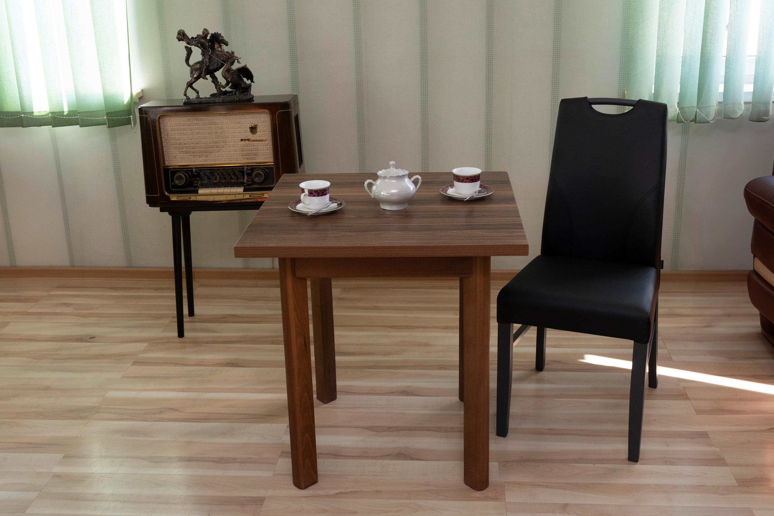 STUHL in Holz, Textil Schwarz - Schwarz, KONVENTIONELL, Holz/Textil (43/97/65cm) - Carryhome