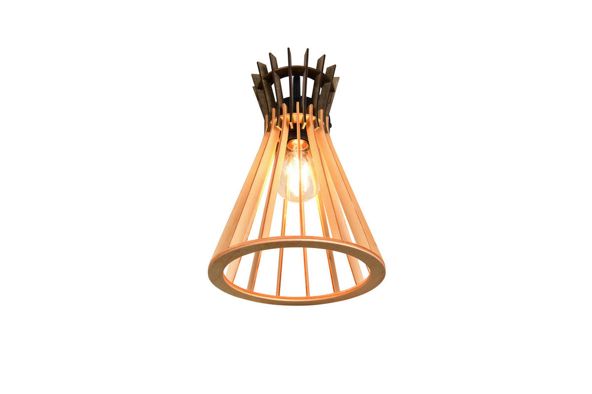 VÄGGLAMPA 20/24/35,5 cm   - svart/naturfärgad, Natur, metall/trä (20/24/35,5cm)