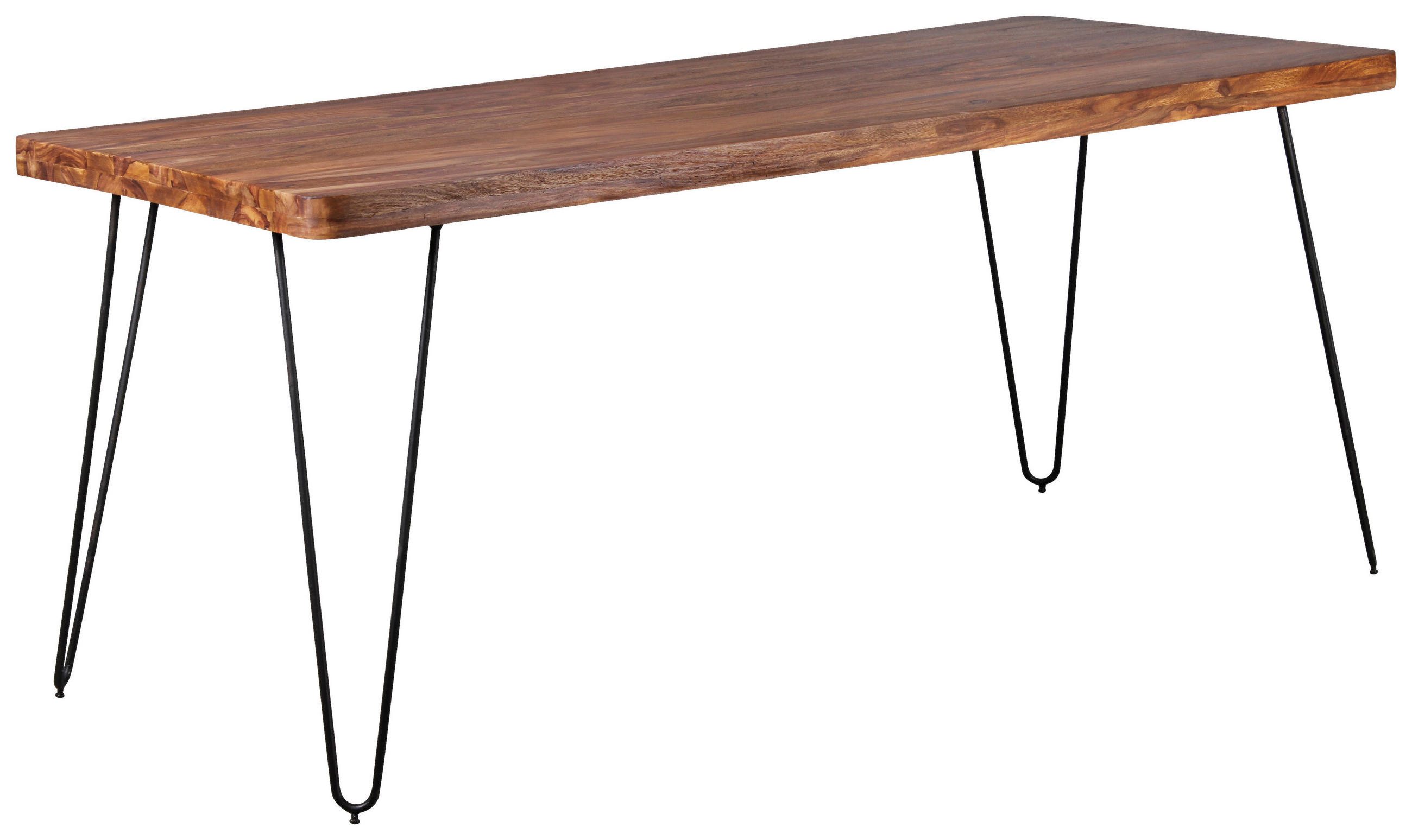ESSTISCH in Holz 180/80/76 cm  - Sheeshamfarben/Schwarz, Design, Holz/Metall (180/80/76cm) - MID.YOU