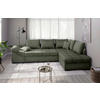 ECKSCHLAFSOFA in Dunkelgrün Textil   - Dunkelgrün/Schwarz, Modern, Holz/Textil (298/202cm) - MID.YOU