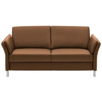 2,5-SITS SOFFA i äkta läder cognacfärgad  - aluminiumfärg/cognacfärgad, Design, metall/läder (164/82/99cm) - Dieter Knoll