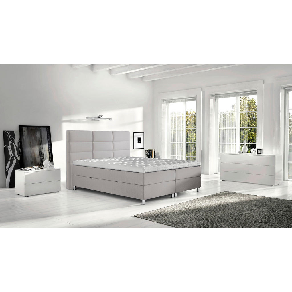 Thumbnail - Carryhome Boxbett, Grau, Textil, H2, 7-Zonen, Höhe ca. 20 cm, 160x200 cm, Topper durchgehend, in verschiedenen Größen er...