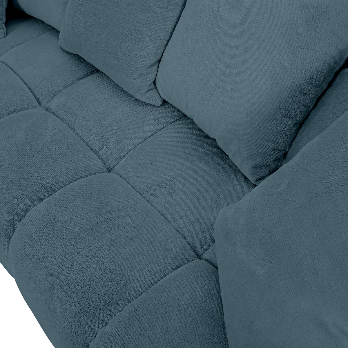 ECKSOFA Petrol Plüsch  - Dunkelbraun/Petrol, KONVENTIONELL, Holz/Textil (190/288cm) - Carryhome