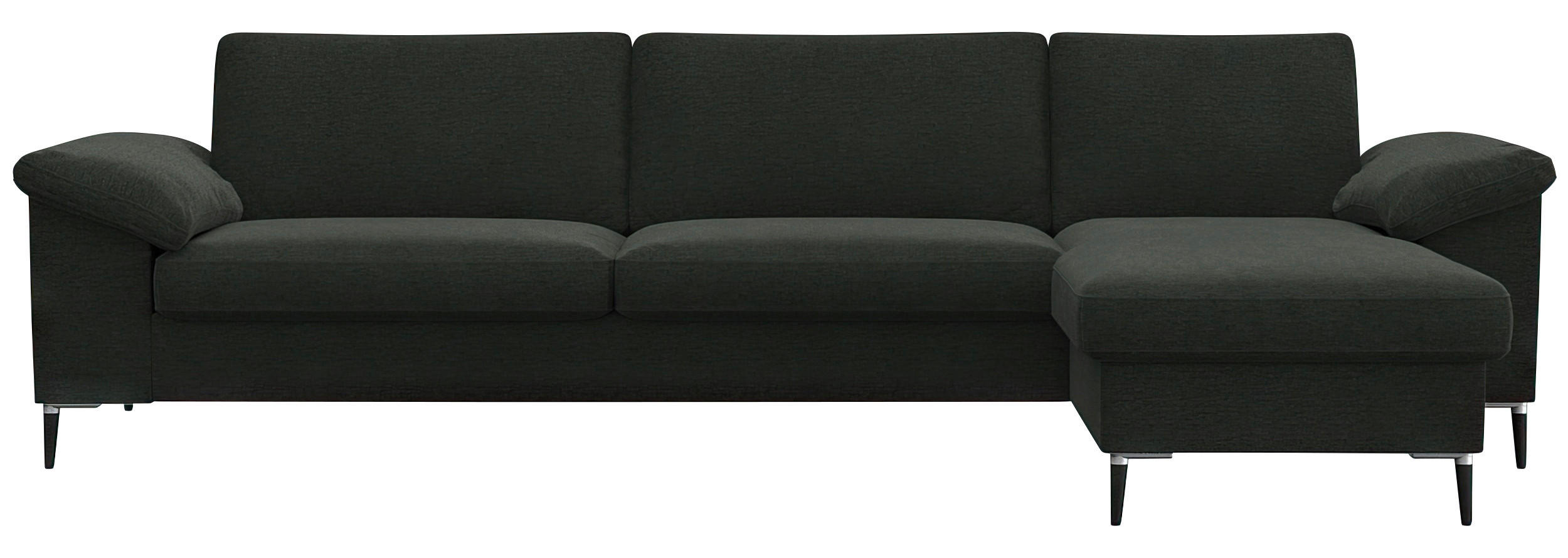 ECKSOFA Waldgrün Flachgewebe  - Waldgrün/Schwarz, Design, Textil/Metall (274/159cm) - Livetastic