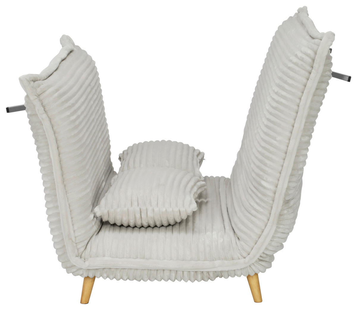 SCHLAFSOFA Cord Weiß  - Walnussfarben/Weiß, MODERN, Holz/Textil (92/216/87/26/150cm) - Livetastic
