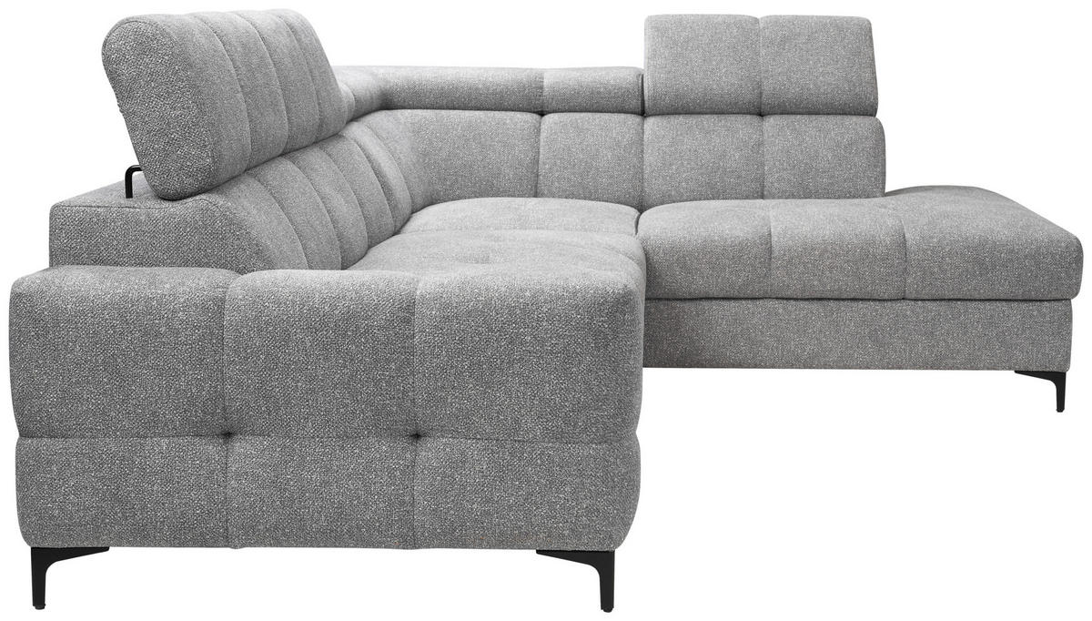 HÖRNSOFFA i struktur grå  - svart/grå, Modern, metall/textil (254/212cm) - MID.YOU