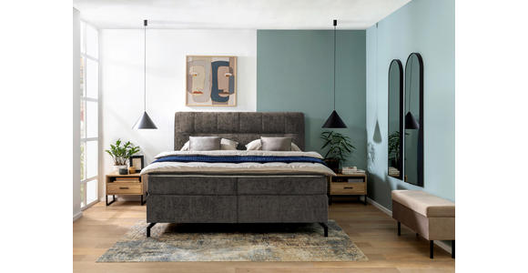 BOXSPRINGBETT 180/200 cm  in Braun  - Schwarz/Braun, Design, Textil/Metall (180/200cm) - Esposa