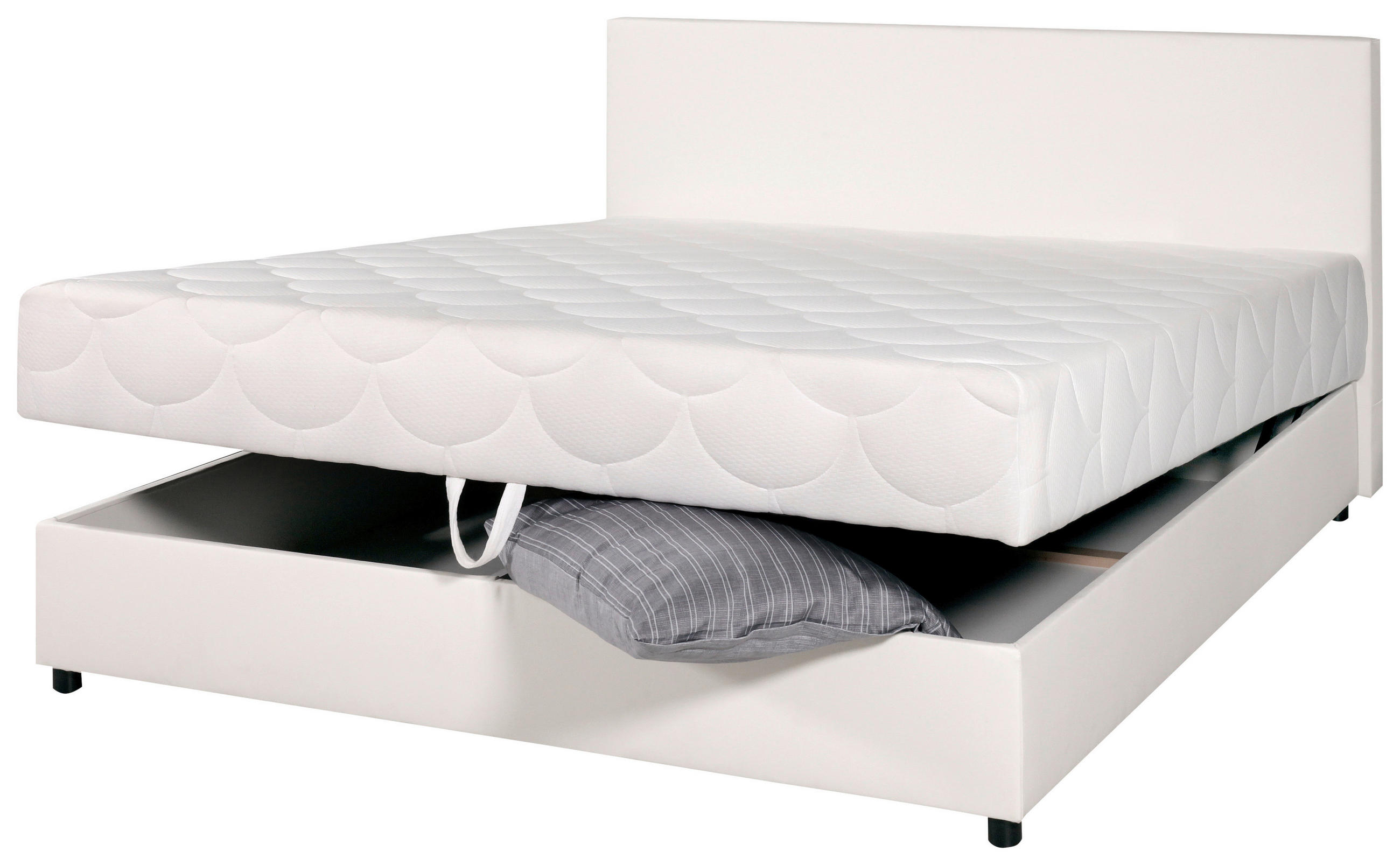 POSTELJA   x  , les, tekstil bela  - črna/bela, Konvencionalno, tekstil/les (200/180cm) - Boxxx