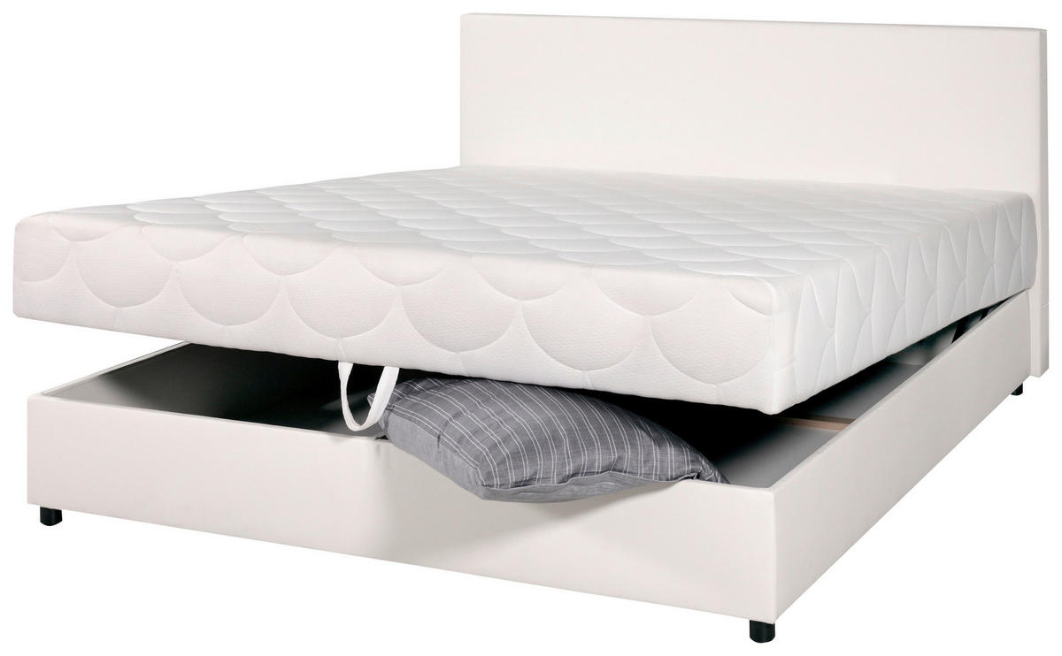 POSTELJA   x  , les, tekstil bela  - črna/bela, Konvencionalno, tekstil/les (200/180cm) - Boxxx
