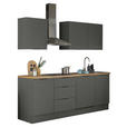 KÜCHENLEERBLOCK   in Graphitfarben  - Schwarz/Graphitfarben, Basics, Holzwerkstoff/Metall (220/211/60cm) - Xora