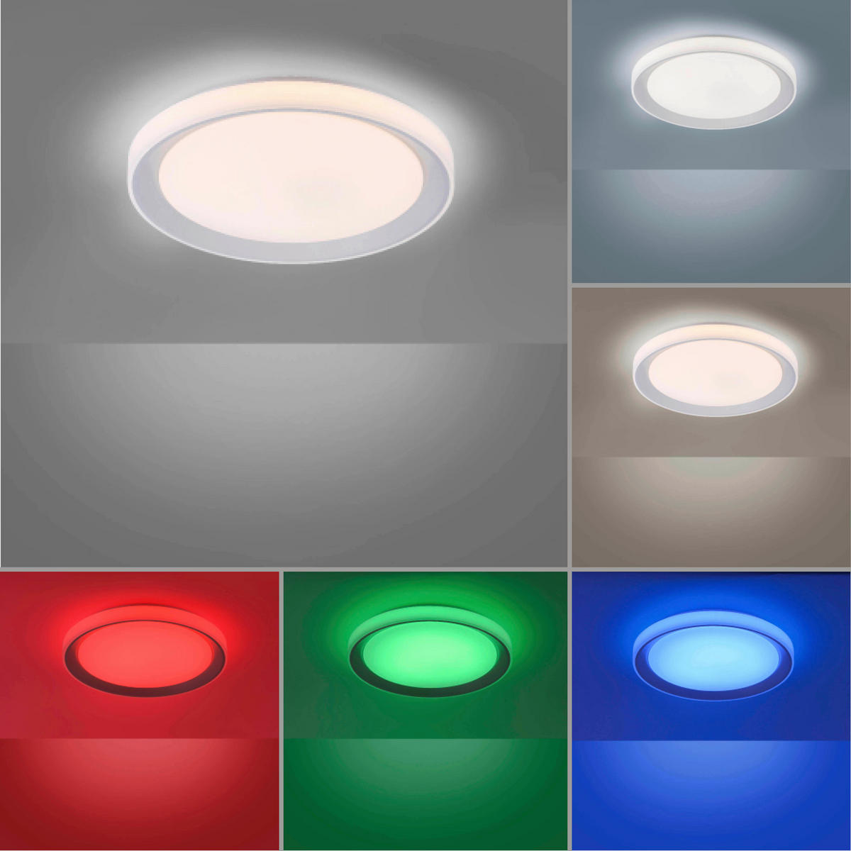 LED-DECKENLEUCHTE Lola Smart  Smart 51/51/7,5 cm   - Silberfarben/Weiß, Design, Kunststoff/Metall (51/51/7,5cm)