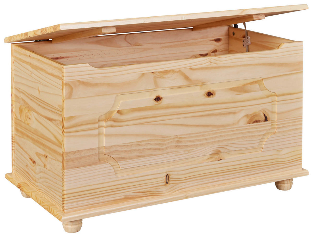 TRUHE Holz Kiefer massiv  - Naturfarben, Basics, Holz (89/53/47cm) - MID.YOU