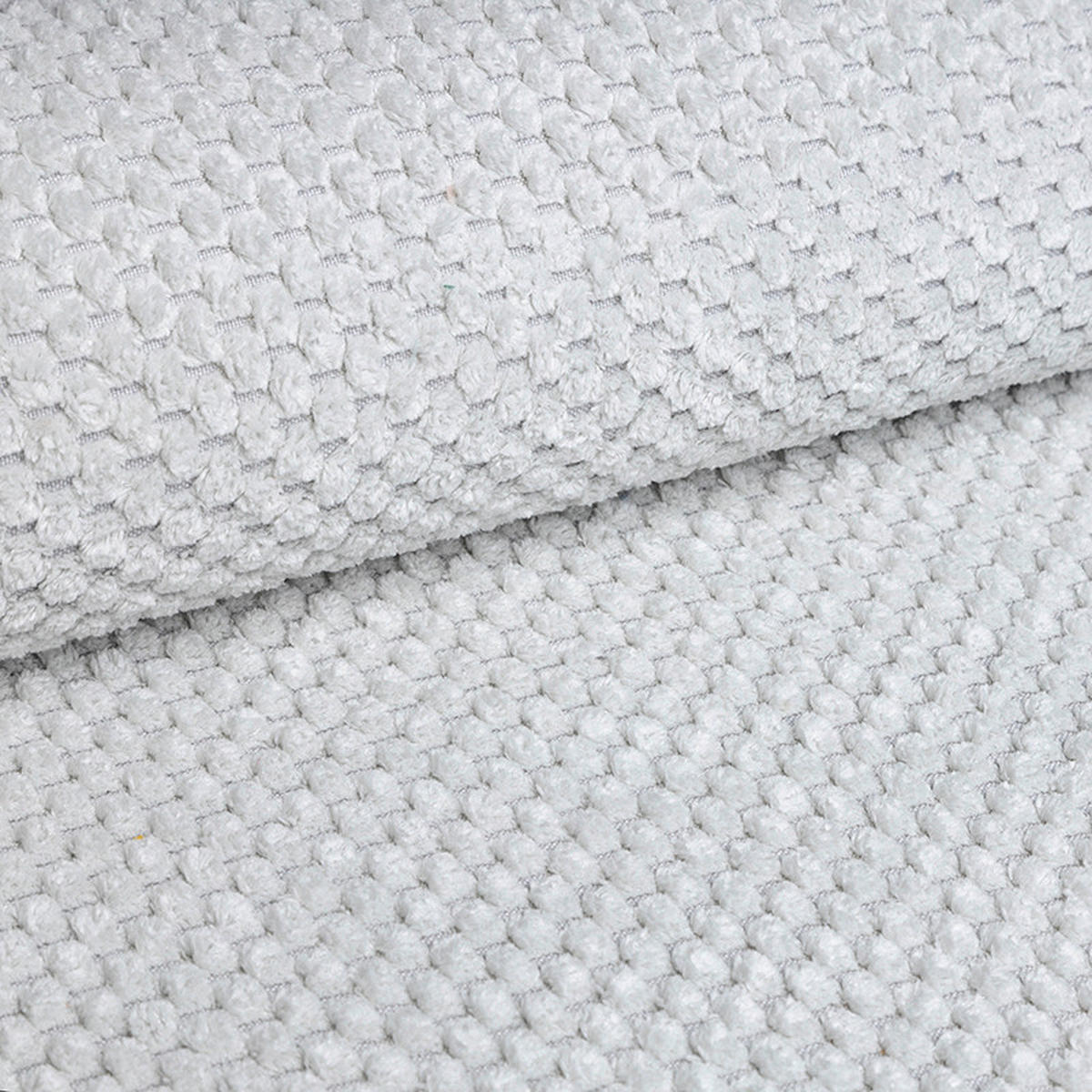 HOCKER in Textil Silberfarben  - Silberfarben/Schwarz, Design, Textil/Metall (57/46/57cm) - MID.YOU