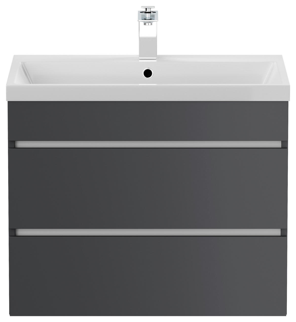 WASCHTISCHKOMBI 70 cm  - Graphitfarben/Weiß, Basics, Holzwerkstoff/Stein (70cm) - MID.YOU