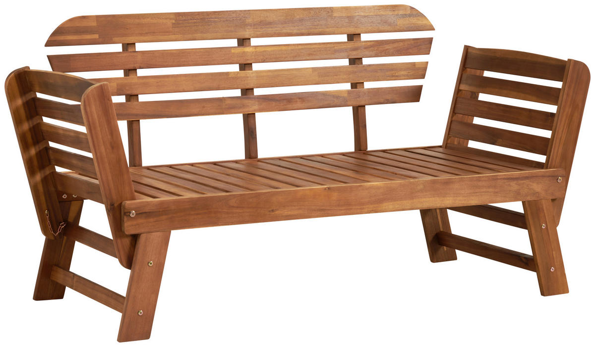 BANCĂ DE GRĂDINĂ - gri/culoare lemn acacia, Design, lemn/textil (75/190/67cm) - Ambia Garden