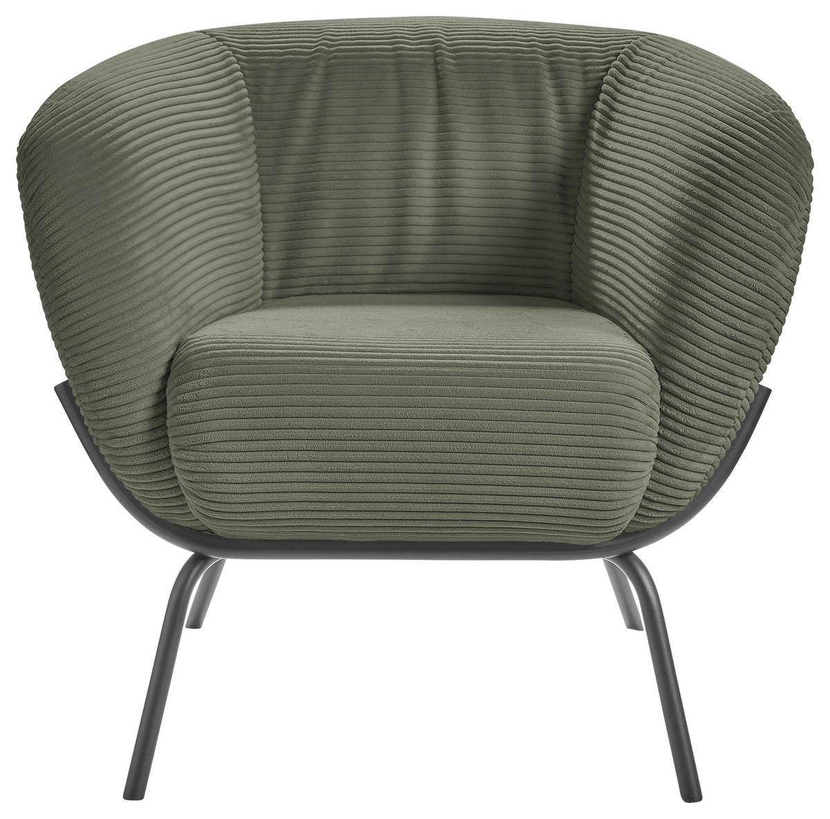 COCKTAILSESSEL Cord Olivgrün  - Olivgrün, Design, Textil (79/71/74cm) - Lomoco