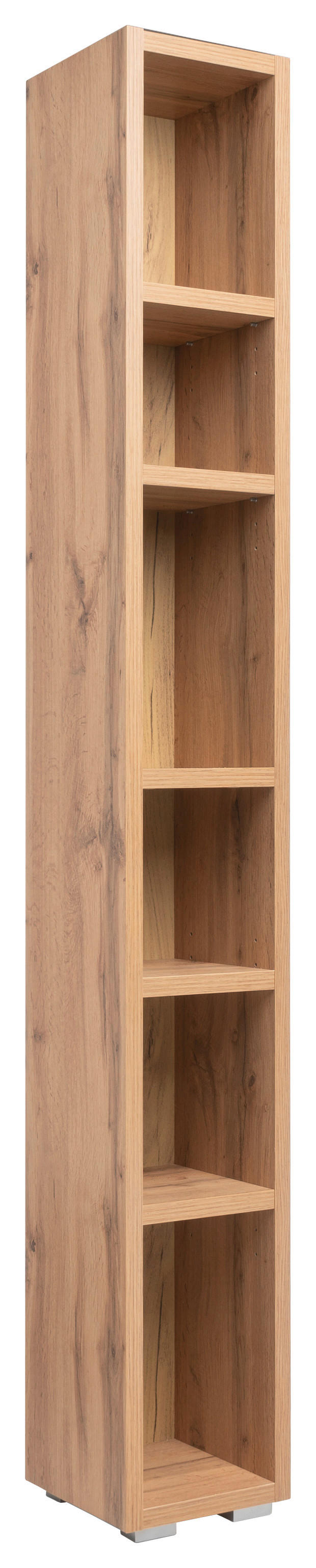 REGALELEMENT Eichefarben  - Eichefarben/Silberfarben, KONVENTIONELL, Holzwerkstoff (25/191/27cm) - MID.YOU