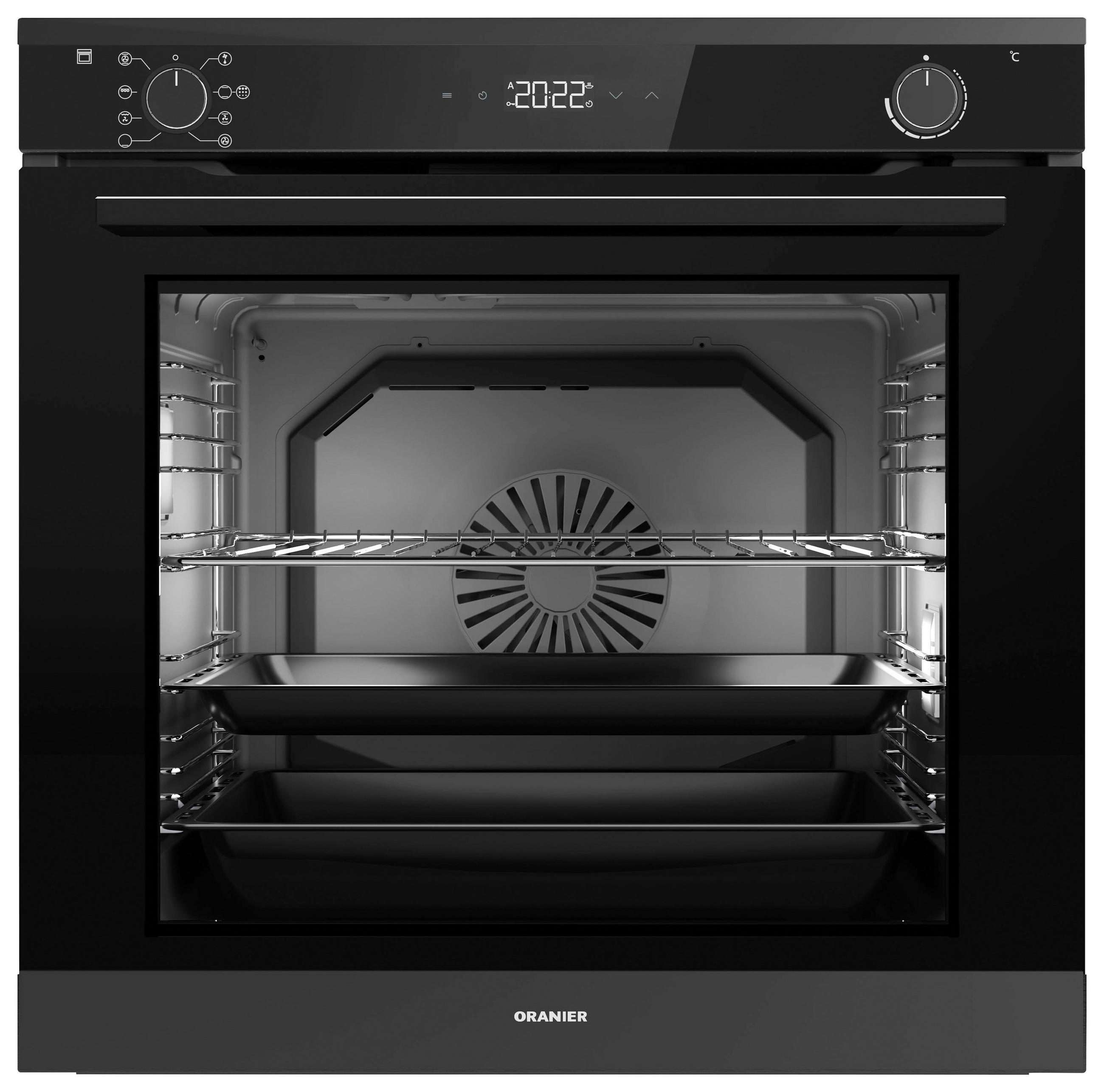 EINBAUBACKOFEN EBP620  - Schwarz, Basics, Glas/Metall (56,9/59,6/59,5cm) - Oranier