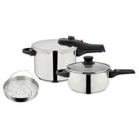 SCHNELLKOCHTOPFSET SYSTEM RAPID 6 + 4 L  - Silberfarben, Basics, Metall (22cm) - GSW