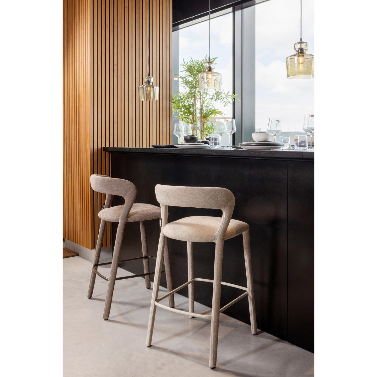 BARHOCKER in Textil Taupe  - Taupe, MODERN, Textil (48/95/52cm) - Livetastic