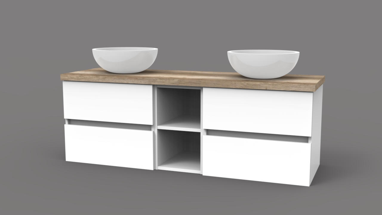 PLOČA ZA UGRADNI UMIVAONIK - Moderno, drvo (85/64cm)