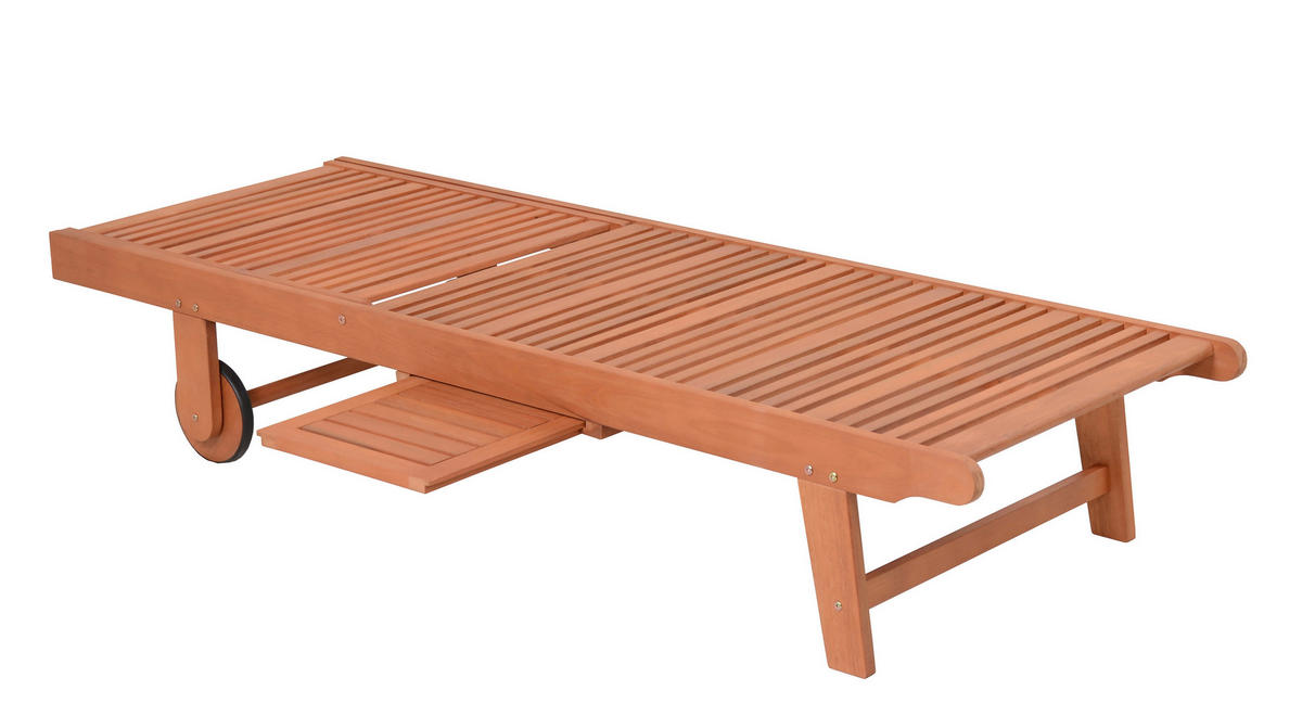 SONNENLIEGE 64/89/183 cm  - Eukalyptusholzfarben/Braun, Basics, Holz/Kunststoff (64/89/183cm) - Gardenson