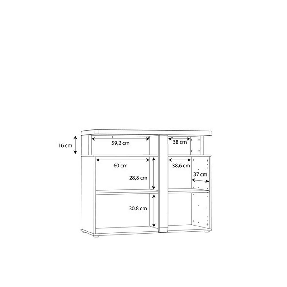 Comodă Înaltă 103,5/85,9/43,4 cm  - argintiu/alb, Design, metal/material pe bază de lemn (103,5/85,9/43,4cm) - Cantus