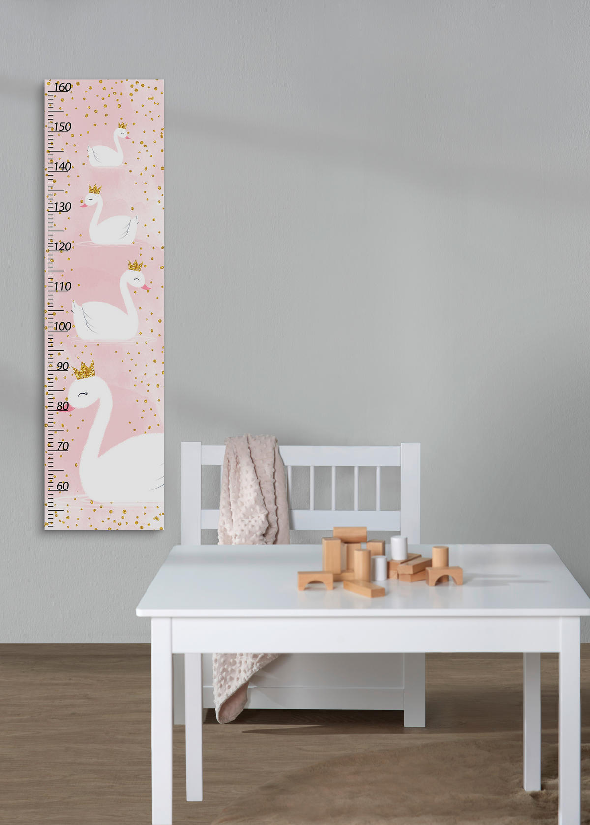 MJERNA LETVICA   - zelena/ružičasta, Basics, drvo/tekstil (30/113cm) - Monee