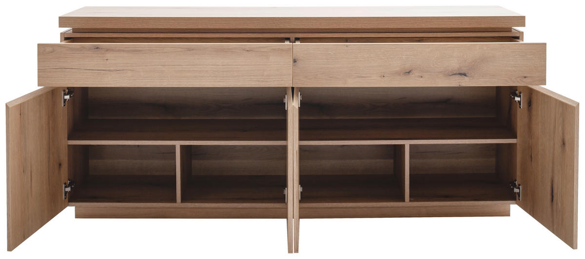 SIDEBOARD  180/81/40 cm 2 Schublade(n)  - Eichefarben, Design, Holzwerkstoff (180/81/40cm) - Livetastic