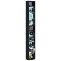 WANDREGAL 21/152/14 cm  - Schwarz, Design, Glas/Holzwerkstoff (21/152/14cm) - MID.YOU