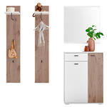 GARDEROBE 4-teilig  in 155/198/37 cm  - Eichefarben/Weiß, Design, Holzwerkstoff (155/198/37cm) - Voleo