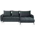 ECKSOFA in Flachgewebe Blau, Grün  - Blau/Schwarz, Design, Textil/Metall (273/180cm) - Hom`in