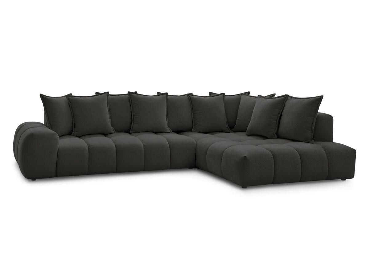 ECKSOFA Ottomane rechts  EVEREST Schwarz Struktur  - Schwarz, MODERN, Kunststoff/Textil (352/210cm) - Livetastic