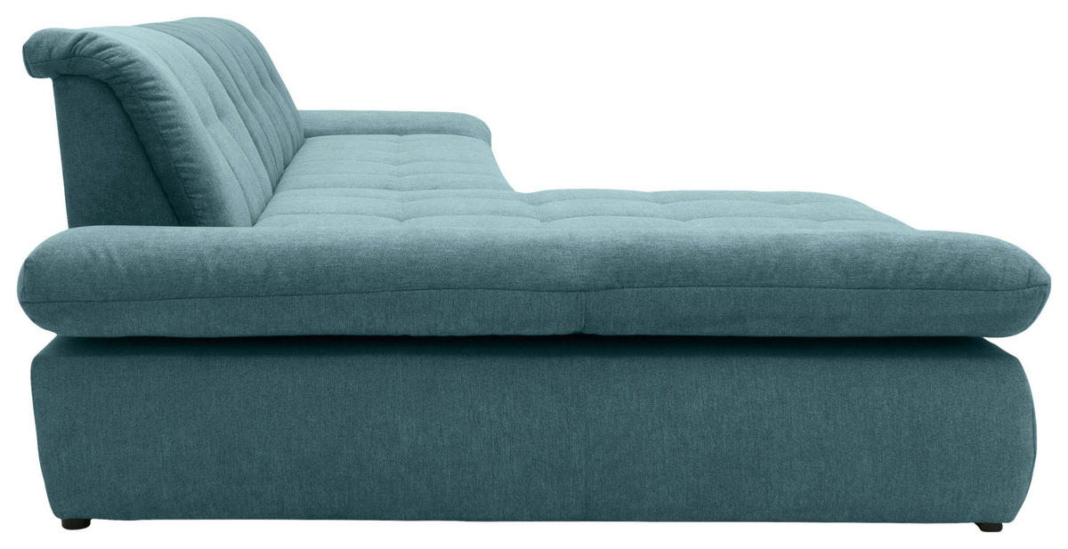 ECKSOFA Petrol Mikrofaser  - Chromfarben/Petrol, KONVENTIONELL, Textil/Metall (172/300cm) - MID.YOU