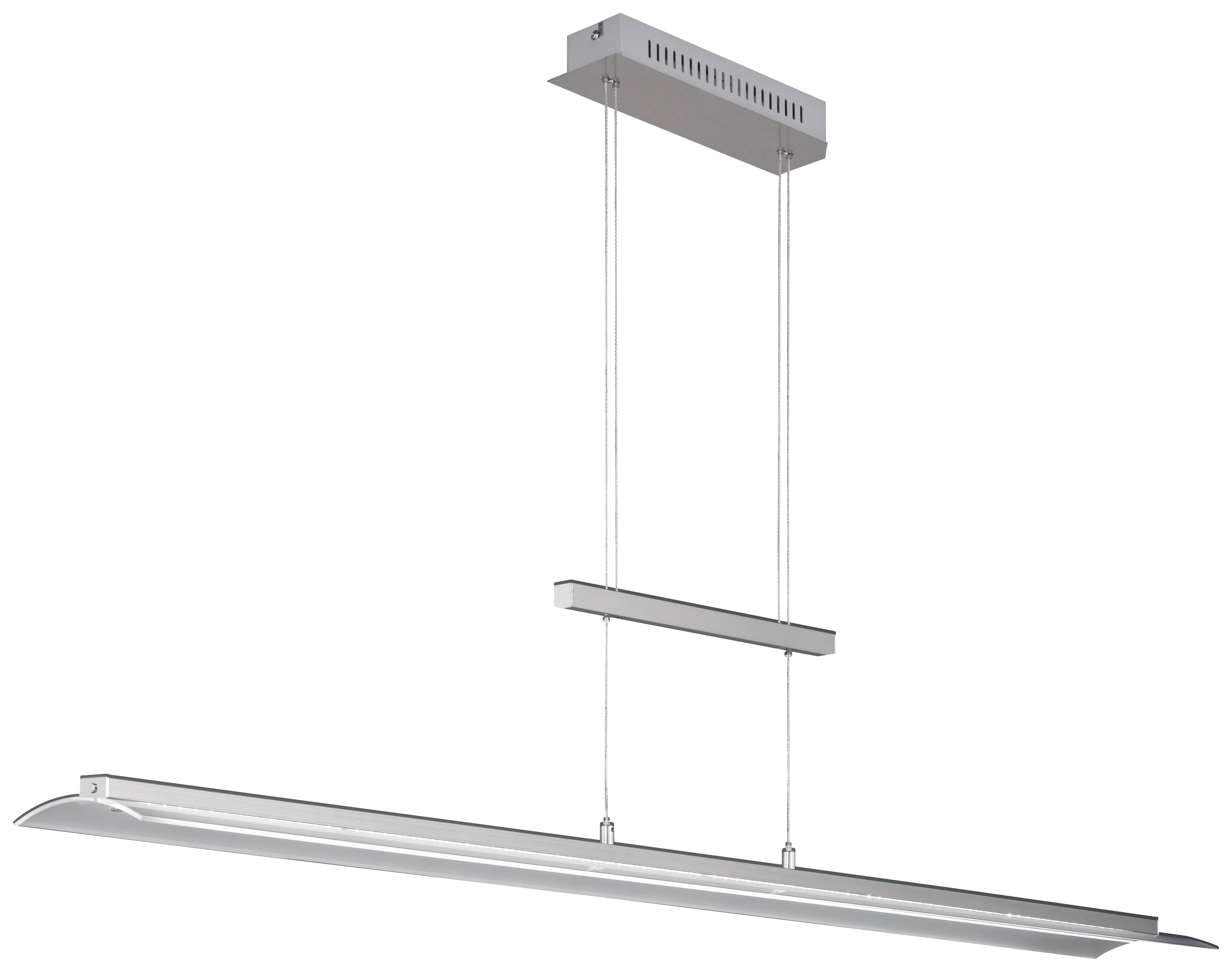 LED-HÄNGELEUCHTE  - Nickelfarben, Design, Glas/Metall (135/93-150cm) - Fischer & Honsel