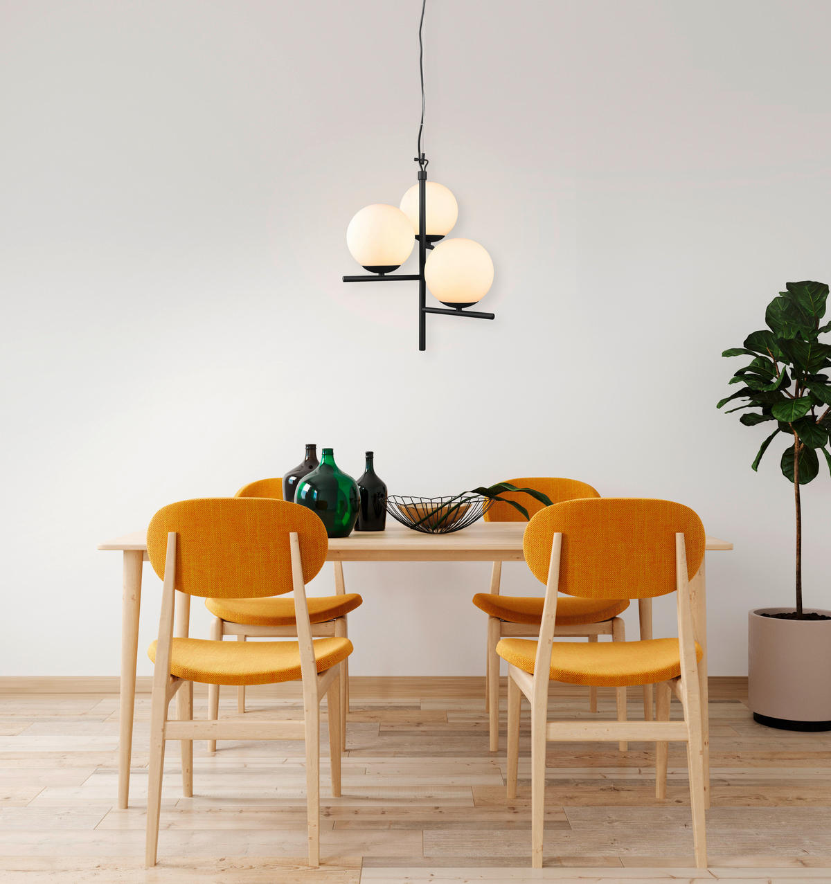 HÄNGELEUCHTE 40/150 cm  - Anthrazit/Weiß, Basics, Glas/Metall (40/150cm) - Trio Leuchten