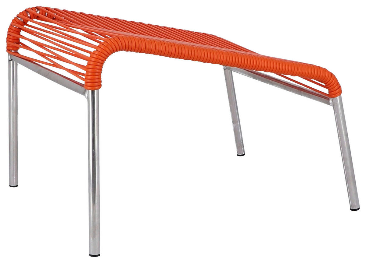 LOUNGEHOCKER 46/38/56 cm Aluminium  - Alufarben/Orange, MODERN, Kunststoff/Metall (46/38/56cm) - FIAM