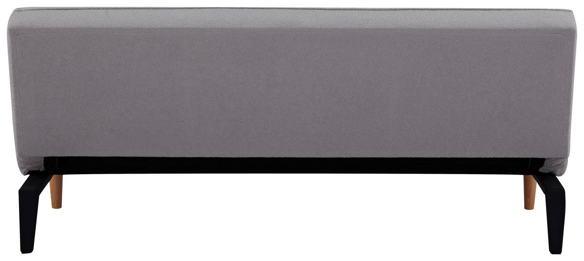 SCHLAFSOFA in Bouclé Grau  - Schwarz/Naturfarben, Modern, Holz/Kunststoff (183/77/87cm) - P & B
