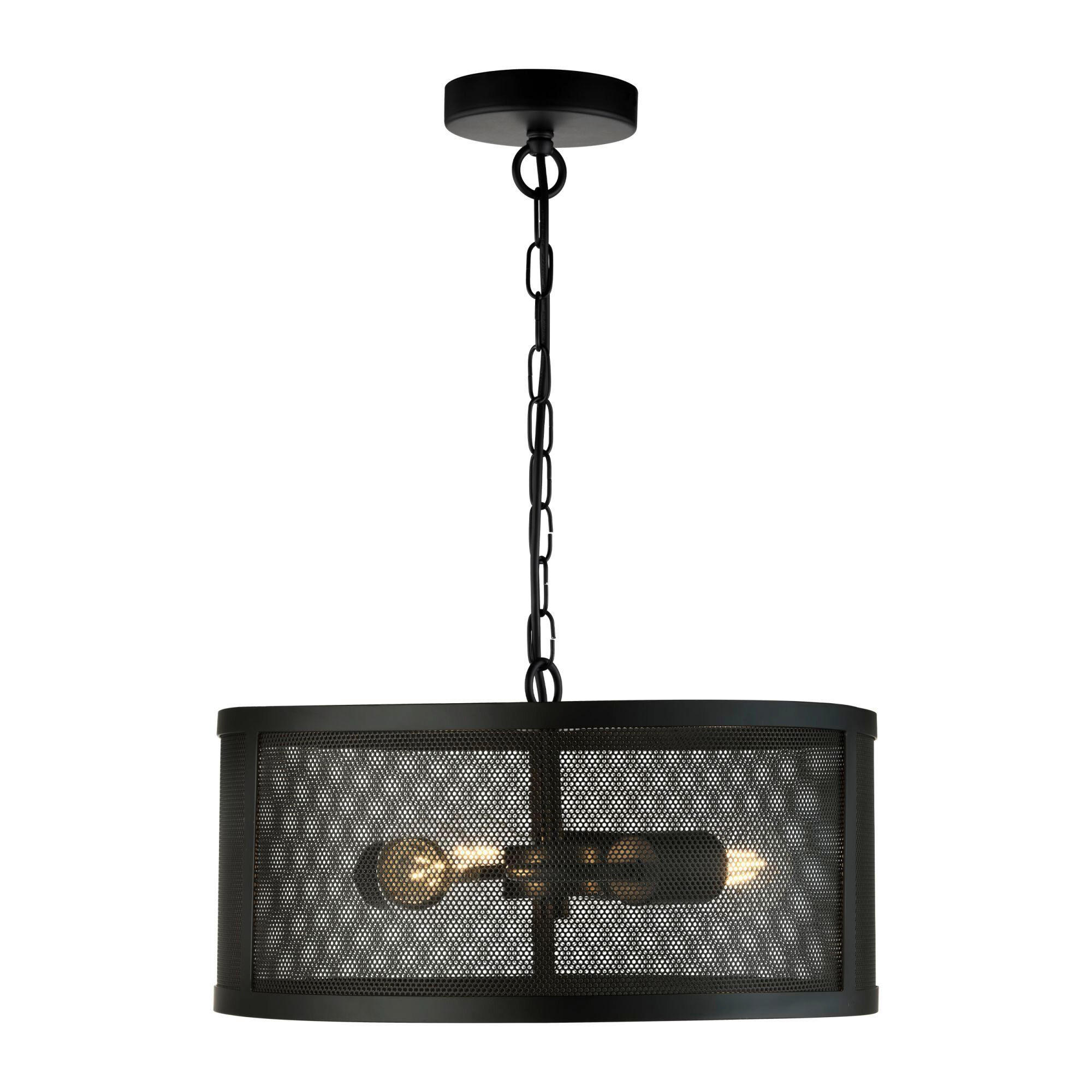 Searchlight Hängeleuchte Fishnet Schwarz 150 cm