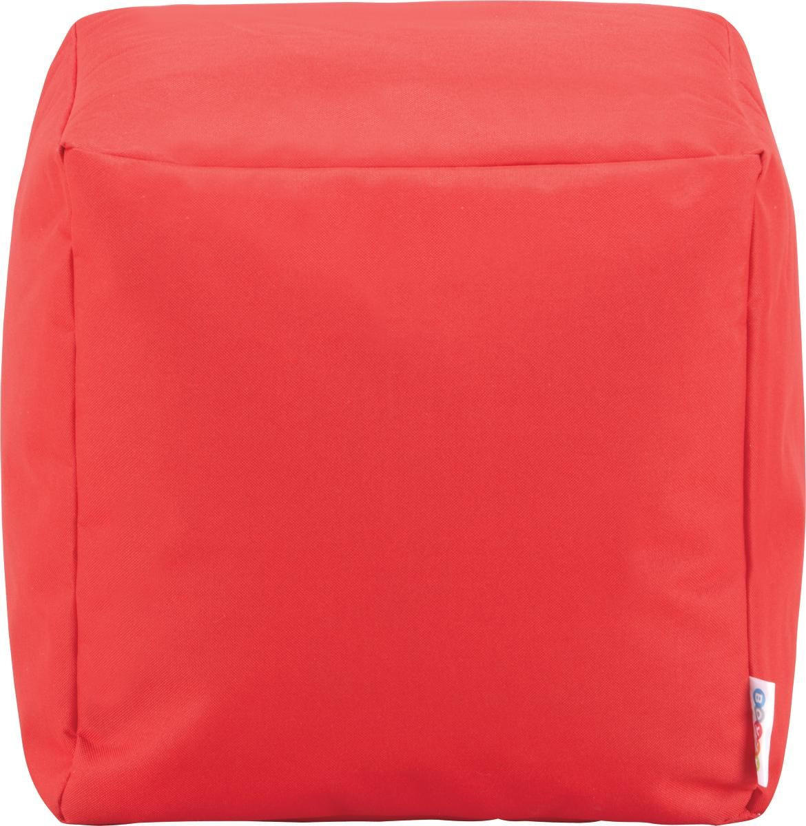 TABURETKA V TVARE KOCKY, 40/40/40 cm - červená, Design, textil (40/40/40cm) - Boxxx