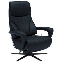 RELAXSESSEL Leder Dunkelblau  - Schwarz/Dunkelblau, Design, Leder/Metall (75/106/88cm) - Dieter Knoll