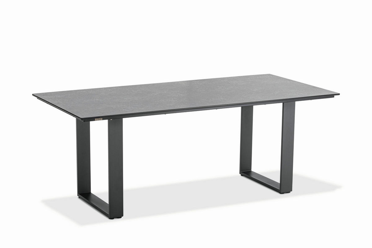 GARTENTISCH Kunststoff Anthrazit, Grau rechteckig  - Anthrazit/Grau, Design, Kunststoff/Metall (160/95/76cm)