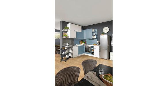 ECKKÜCHE 220/260 cm in Weiß, Pastellblau - Pastellblau/Weiß, Design, Holzwerkstoff (220/260cm) - Xora