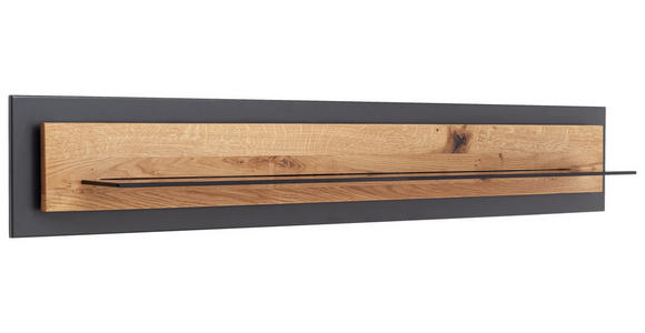 WANDBOARD in 150/26/23 cm Anthrazit, Eichefarben  - Eichefarben/Anthrazit, Natur, Glas/Holz (150/26/23cm) - Linea Natura