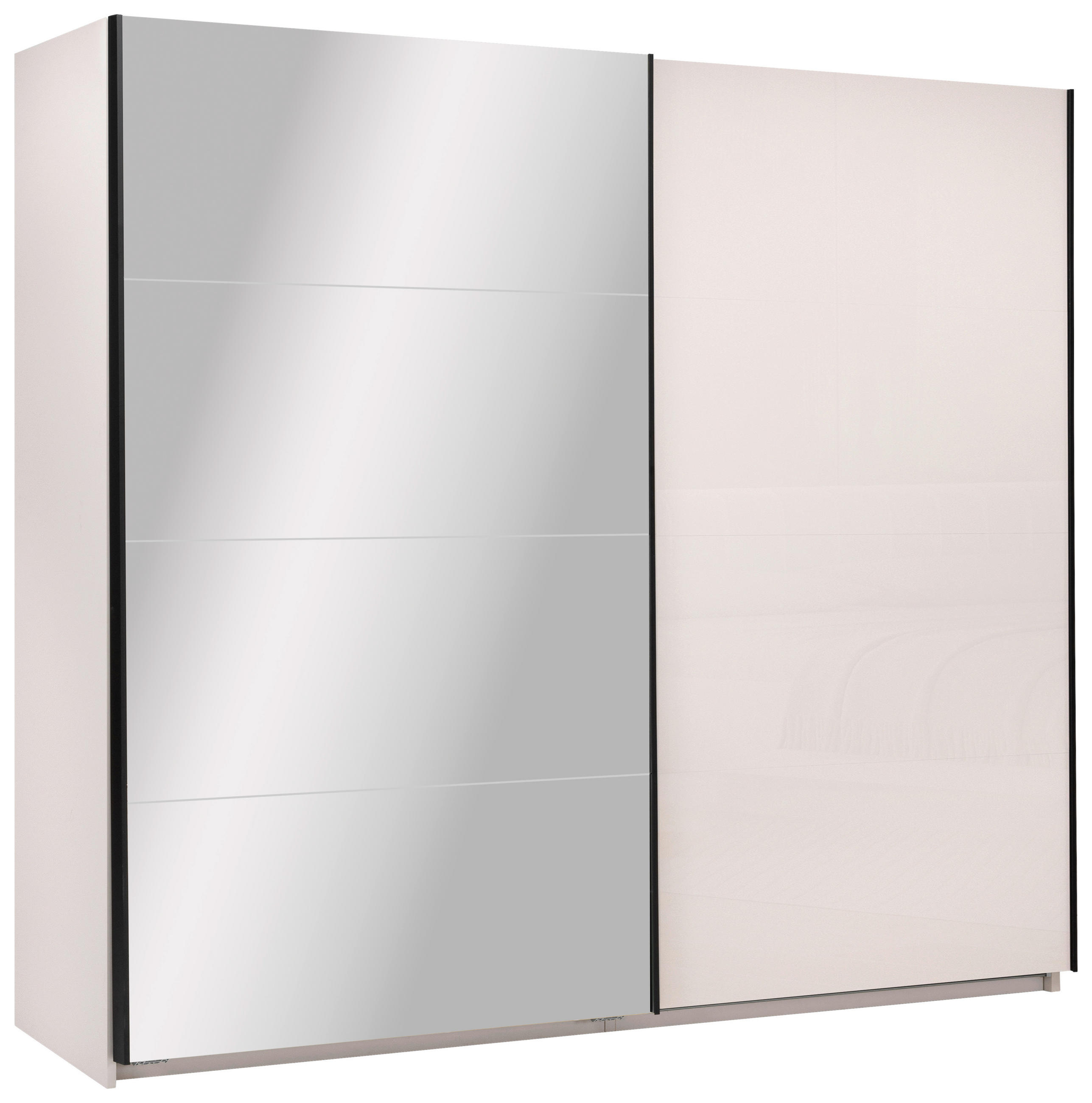 SCHIEBETÜRENSCHRANK 250/210/62 cm 2-türig  - Kaschmir/Schwarz, MODERN, Holzwerkstoff/Metall (250/210/62cm) - MID.YOU